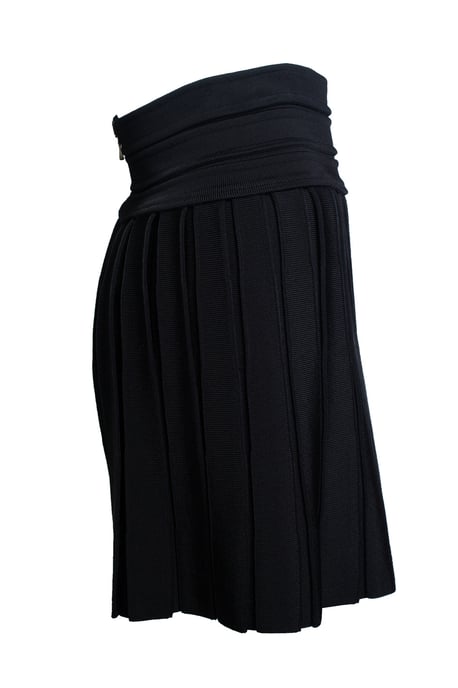 Balmain, plissierter, figurbetonter Rock in Schwarz - Image 2