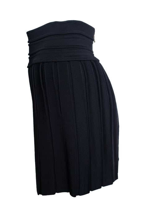 Balmain, plissierter, figurbetonter Rock in Schwarz - Image 4