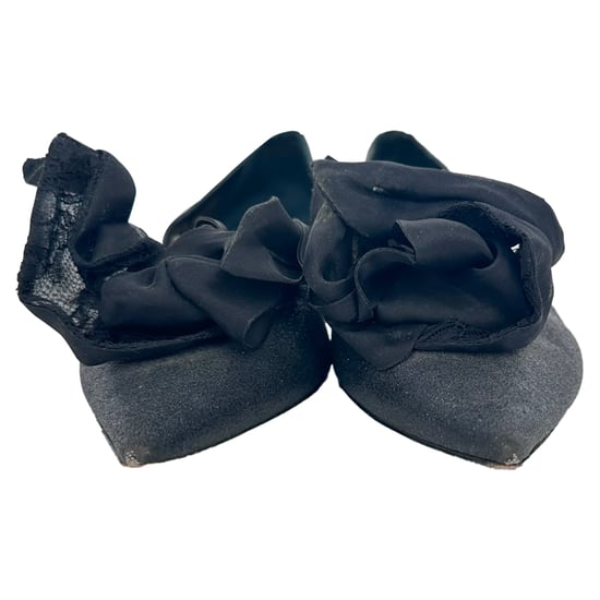 Dior Ballerinas mit Rosenverzierungen in Schwarz und Glitzer - Image 2
