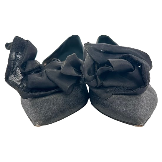 Dior Ballerinas mit Rosenverzierungen in Schwarz und Glitzer - Image 3