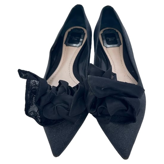 Dior Ballerinas mit Rosenverzierungen in Schwarz und Glitzer - Image 5