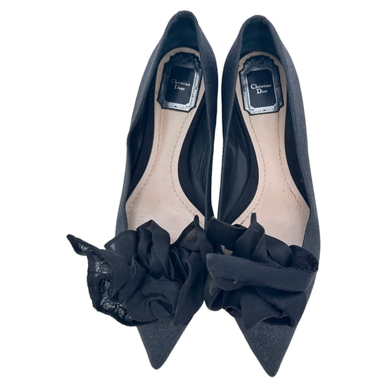 Dior Ballerinas mit Rosenverzierungen in Schwarz und Glitzer - Image 6