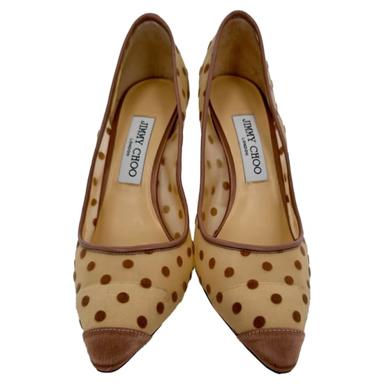Jimmy Choo Pumps mit Polka-Dots in Beige Mesh - Image 3