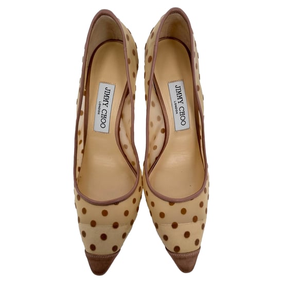 Jimmy Choo Pumps mit Polka-Dots in Beige Mesh - Image 4