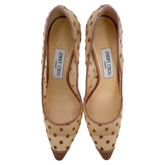 Jimmy Choo Pumps mit Polka-Dots in Beige Mesh - Image 5