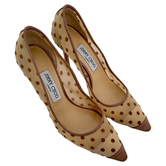 Jimmy Choo Pumps mit Polka-Dots in Beige Mesh - Image 6