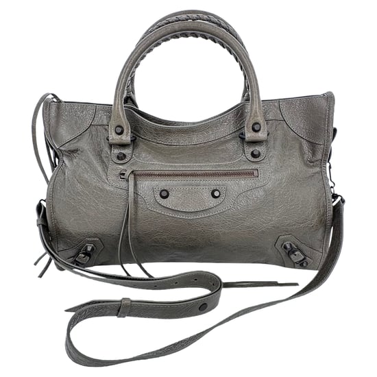 Balenciaga Medium Le City Schultertasche aus grauem Lammleder - Image 2