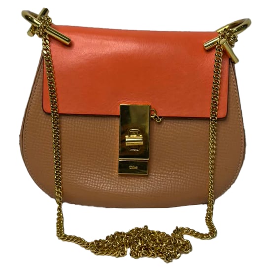 Chloé Mini Drew Ketten-Schultertasche aus orangefarbenem Leder - Image 2