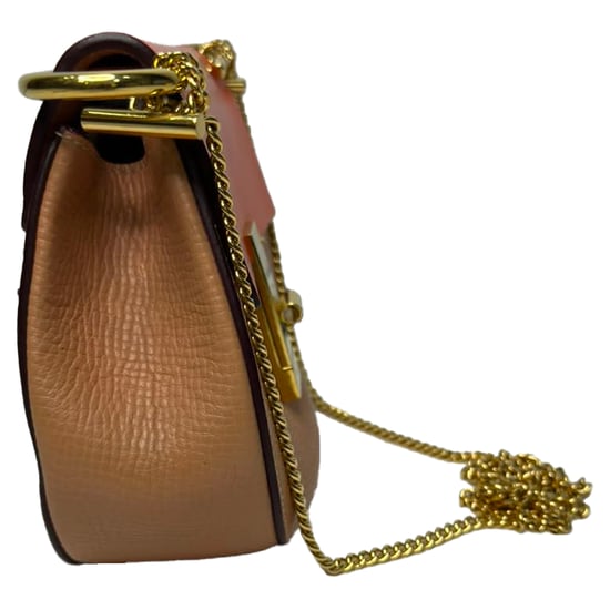 Chloé Mini Drew Ketten-Schultertasche aus orangefarbenem Leder - Image 3