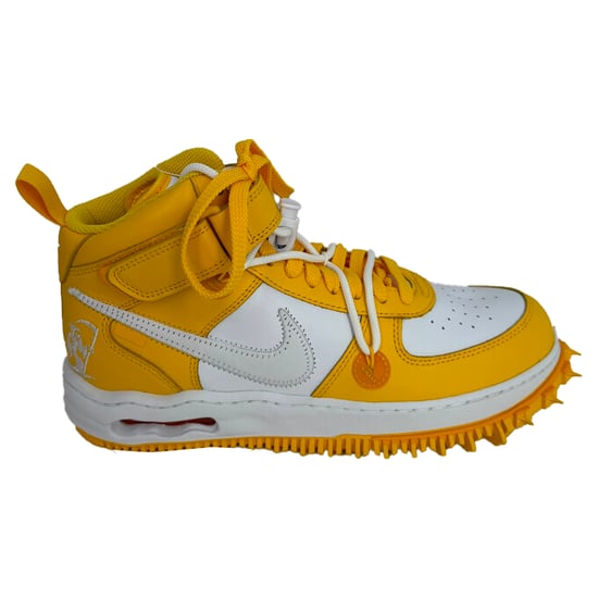 Nike x Off-White Air Force 1 Mid SP Sneaker in Weiß und Varsity Maize Leder - Image 1