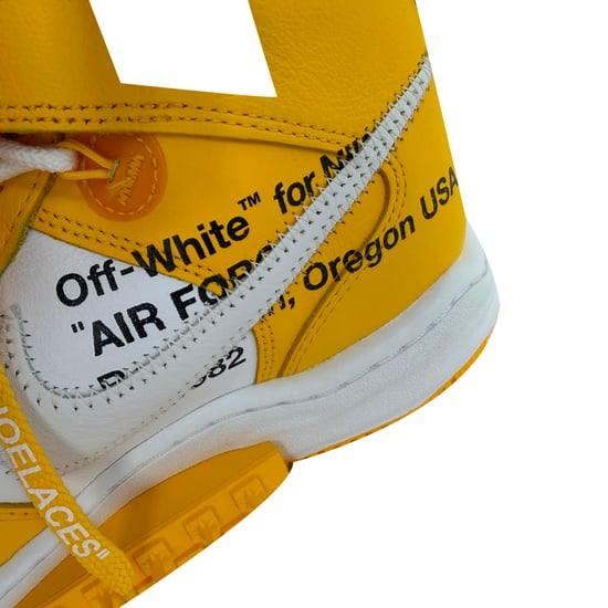 Nike x Off-White Air Force 1 Mid SP Sneaker in Weiß und Varsity Maize Leder - Image 5