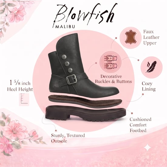 Blowfish Malibu Damen Winter-Bikerstiefel aus schwarzem Kunstleder - Venice-Cozy - Image 2
