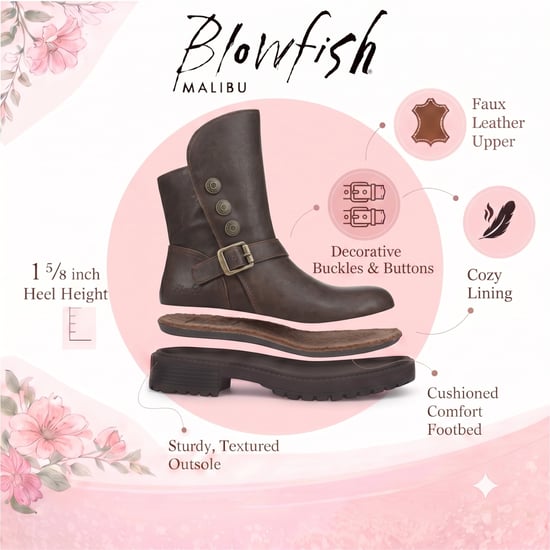 Blowfish Malibu Damen Winter-Bikerstiefel aus braunem Kunstleder - Venice-Cozy - Image 2