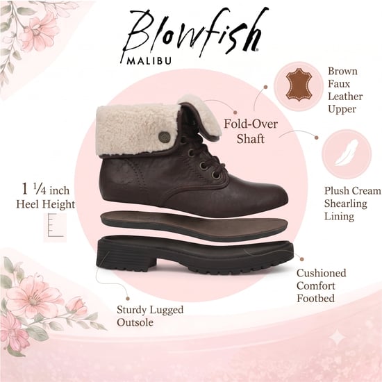 Blowfish Malibu Damen Winterstiefel zum Schnüren aus braunem Kunstleder - Andy-Cozy - Image 2