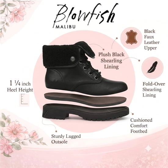 Blowfish Malibu Damen Winterstiefel zum Schnüren aus schwarzem Kunstleder - Andy-Cozy - Image 2