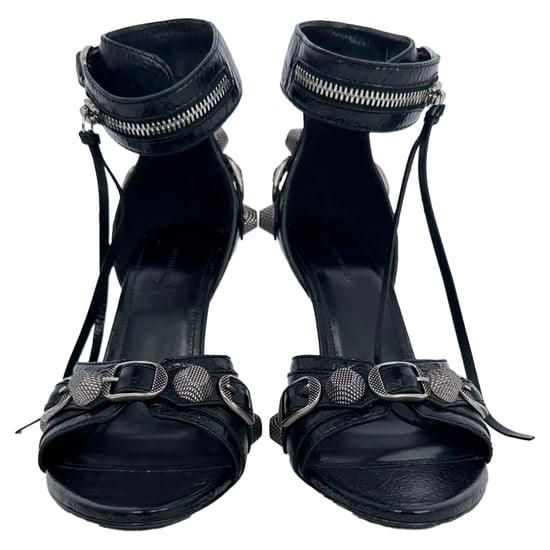 Balenciaga Cagole 110 Sandalenabsätze aus schwarzem Lammleder - Image 2