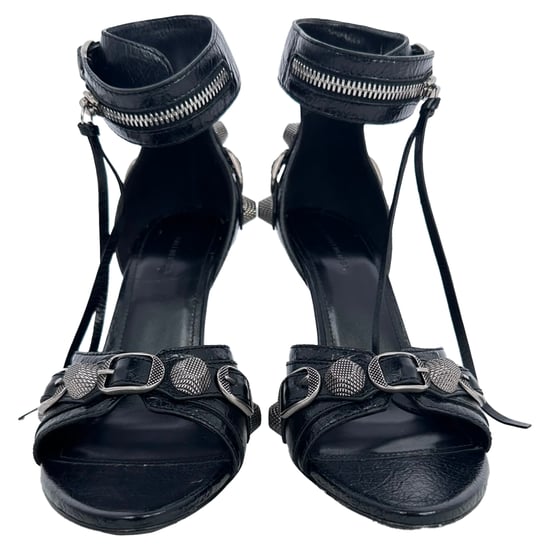 Balenciaga Cagole 110 Sandalenabsätze aus schwarzem Lammleder - Image 3