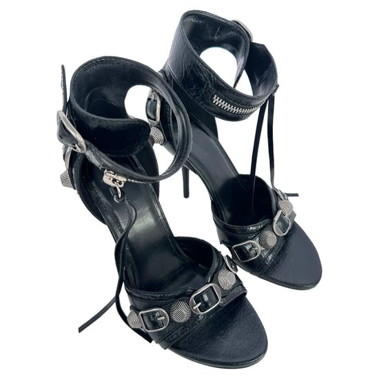 Balenciaga Cagole 110 Sandalenabsätze aus schwarzem Lammleder - Image 5