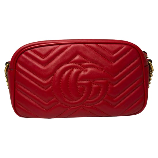Gucci Gekachelte Marmont Kleine Kameratasche aus rotem Leder - Image 3