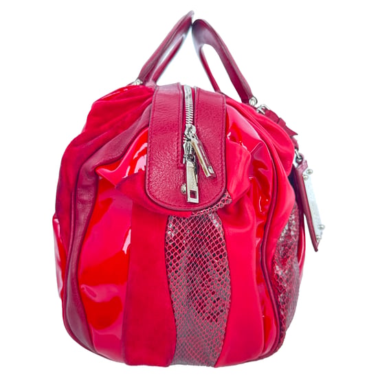 Dolce & Gabbana Handtasche mit Schlangenhaut-Akzenten aus burgunderfarbenem Leder - Image 6
