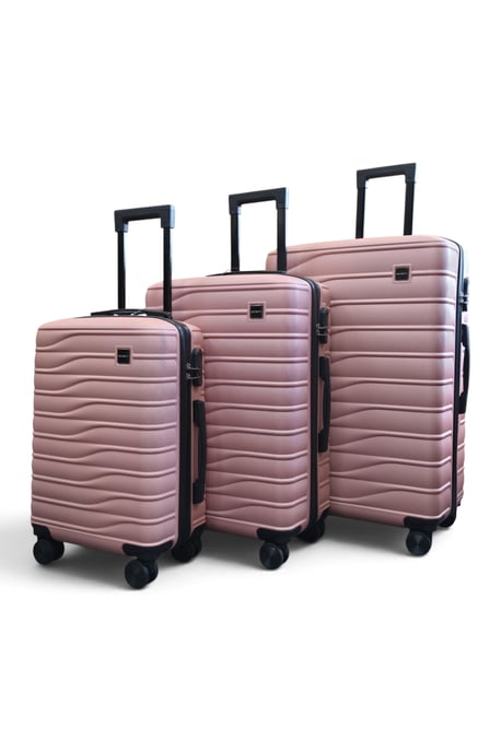 Hartschaum Rosa Gold 8-Rad Gepäckstück Koffer Set - Vespera - Image 5