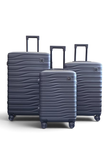 Hardshell Black 8 Wheel Luggage Case Bag Suitcase Set - Vespera - Image 2