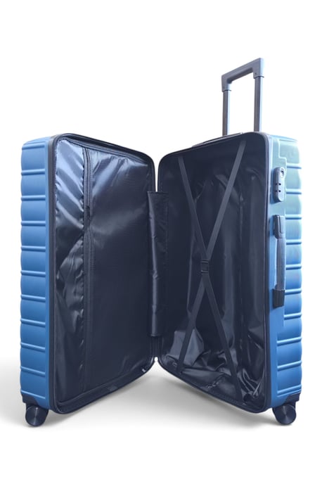 Hardshell Blue 8 Wheel Luggage Case Bag Suitcase Set - Vespera - Image 6
