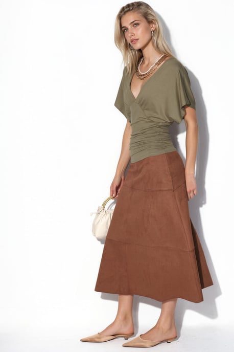 Slim Fit V-Ausschnitt Jerseybluse - Image 2