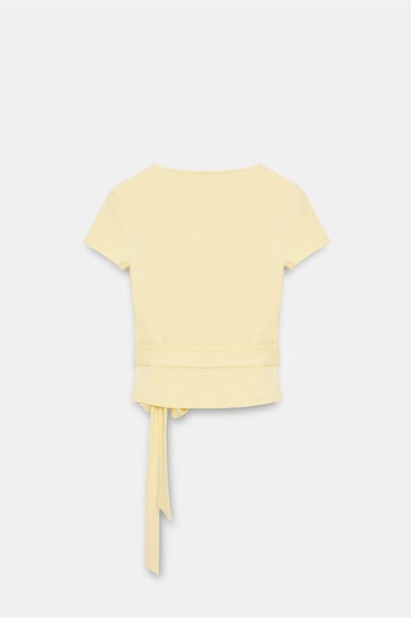 Crop-Wrap-Bluse mit Bindegürtel - Image 6