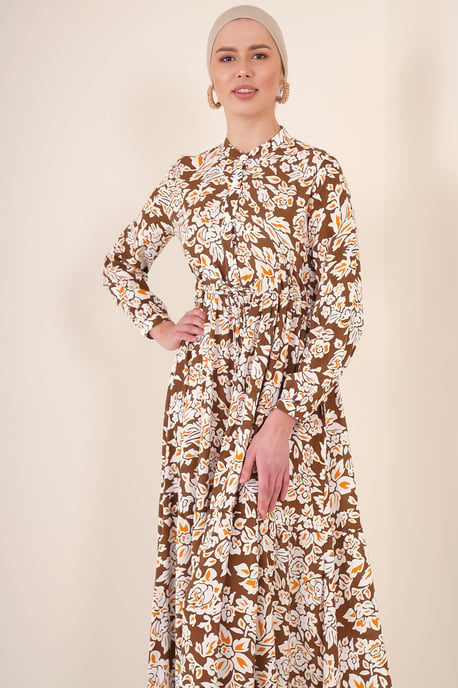 Maxikleid mit Muster und Knopfverschluss - Image 2
