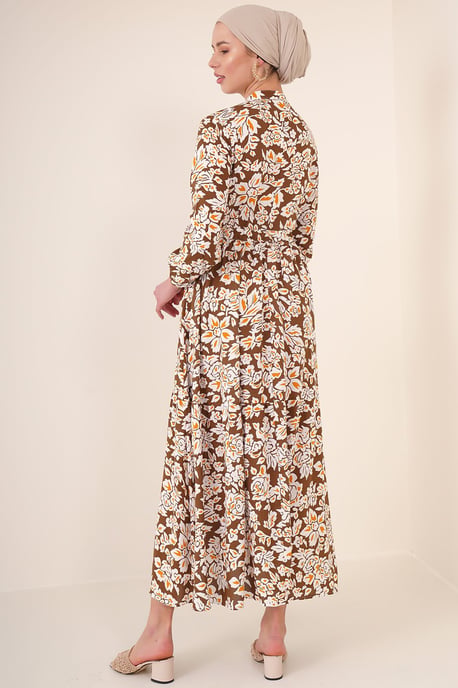 Maxikleid mit Muster und Knopfverschluss - Image 3