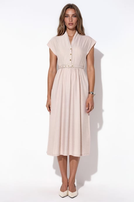Strukturiertes Maxikleid mit Gürtel - Image 5