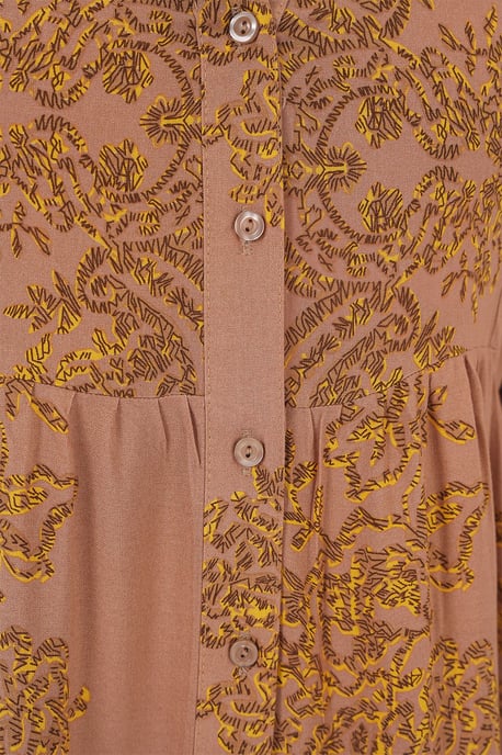 Gedrucktes V-Ausschnitt Maxikleid mit Knopfverschluss - Image 5
