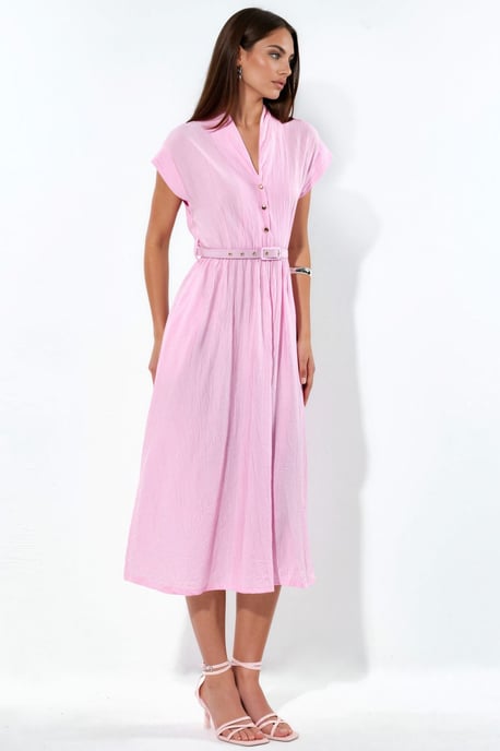 Strukturiertes Maxikleid mit Gürtel - Image 2