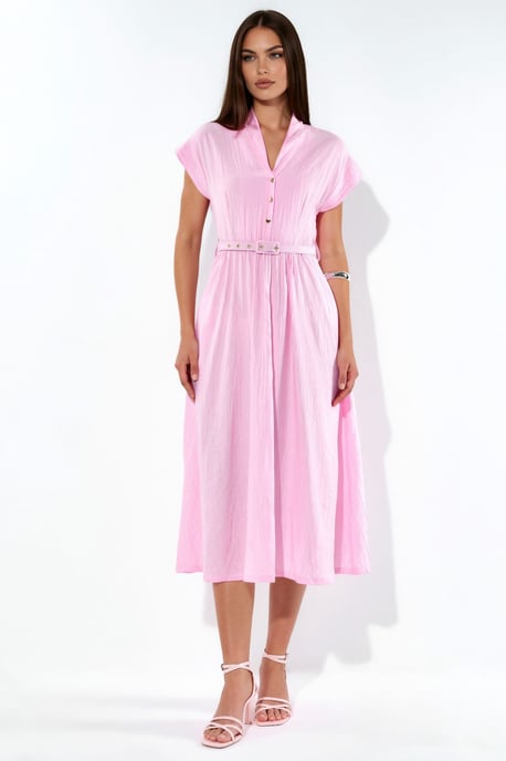 Strukturiertes Maxikleid mit Gürtel - Image 5