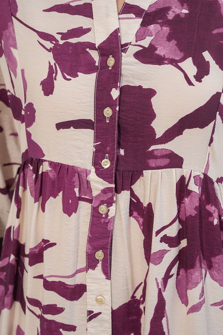 Blumiges Maxikleid mit Mandarinkragen - Image 6
