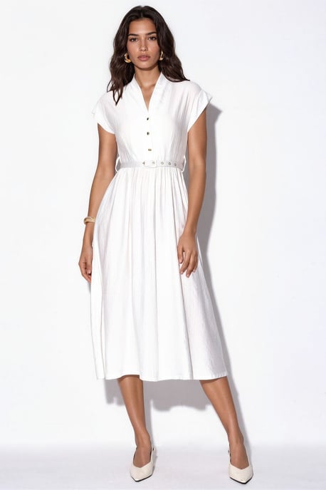 Strukturiertes Maxikleid mit Gürtel - Image 4
