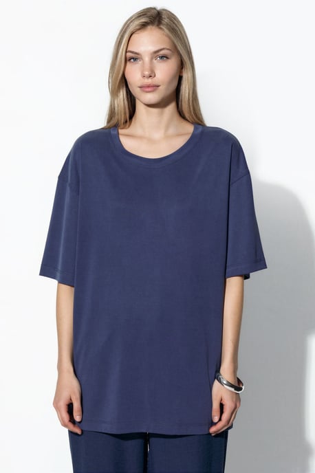 T-Shirt mit Schlitzdetails und Rundhalsausschnitt, kurzarm - Image 5