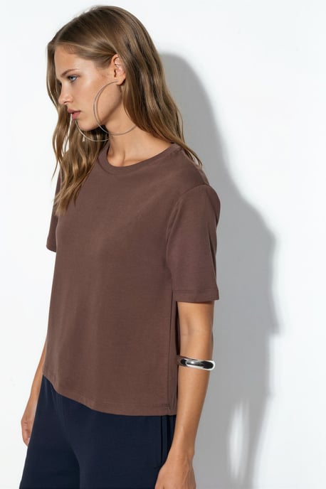 Rundhals Baumwoll-T-Shirt - Image 2