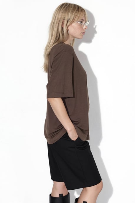Übergrößiges Ripp-Panel T-Shirt mit Rundhalsausschnitt - Image 2