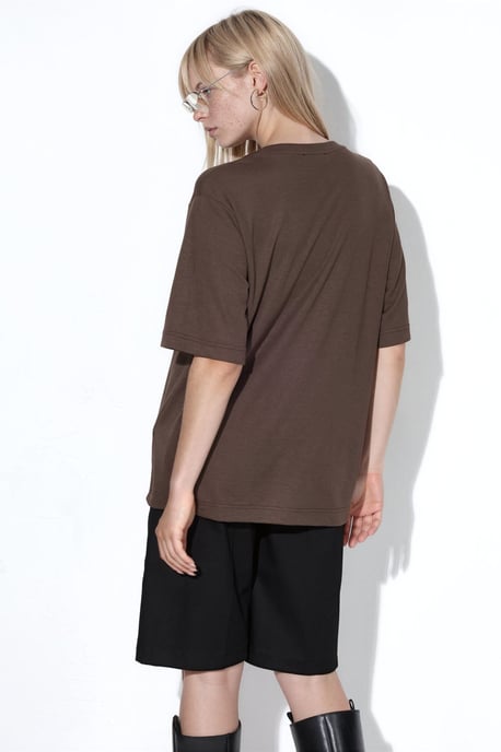 Übergrößiges Ripp-Panel T-Shirt mit Rundhalsausschnitt - Image 3