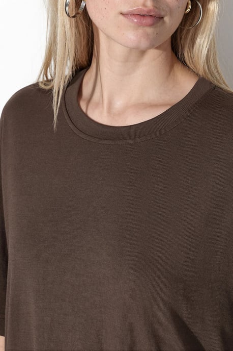 Übergrößiges Ripp-Panel T-Shirt mit Rundhalsausschnitt - Image 5