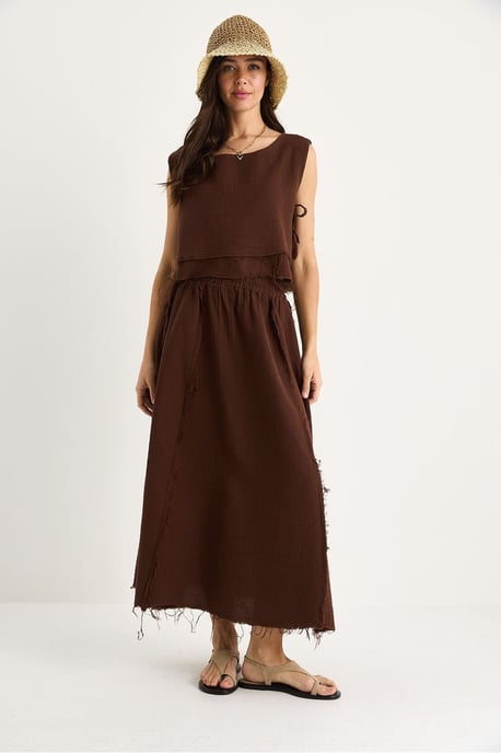 Texturierte Bluse und Rock aus Musselin, zwei-teiliges Set - Image 2