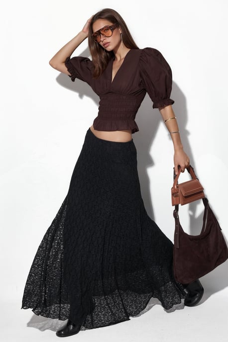 Taillierte Chiffon-V-Ausschnitt-Bluse - Image 2