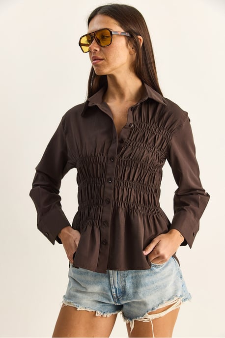 Damen Regular-Fit Baumwollmischung Popeline Hemd - Image 1