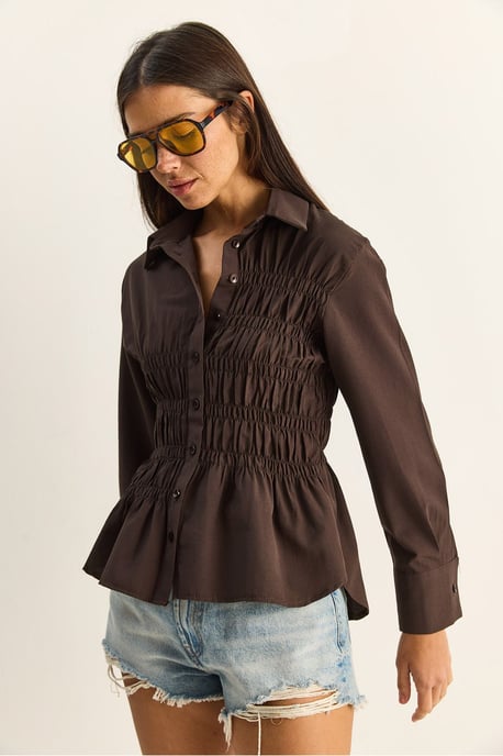 Damen Regular-Fit Baumwollmischung Popeline Hemd - Image 5