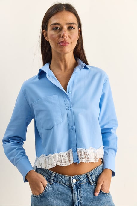 Damen Cropped Popelinhemd - Image 5