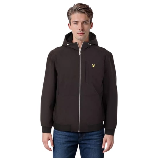 Die Lyle & Scott Softshell-Jacke ist mit ihrem elastischen Saum, den Ärmelbündchen, der verstellbaren Kapuze und den unauffälligen Taschen das ganze Jahr über ein Must-have. Die klassische Silhouette aus strapazierfähigem Softshell und mit unserem Golden  - Image 4