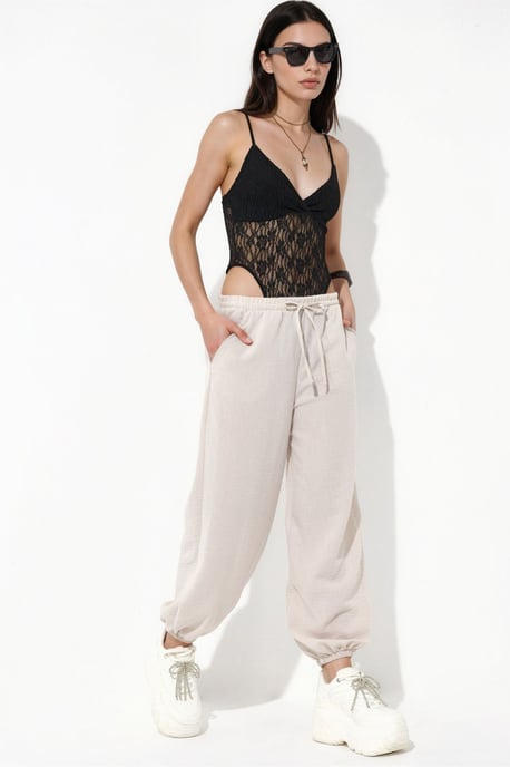 Damen Jogginghose aus strukturiertem Polyester - Image 4