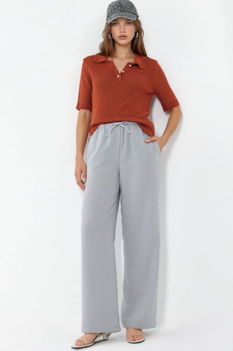 Damen gerade geschnittene Stoffhose - Image 4
